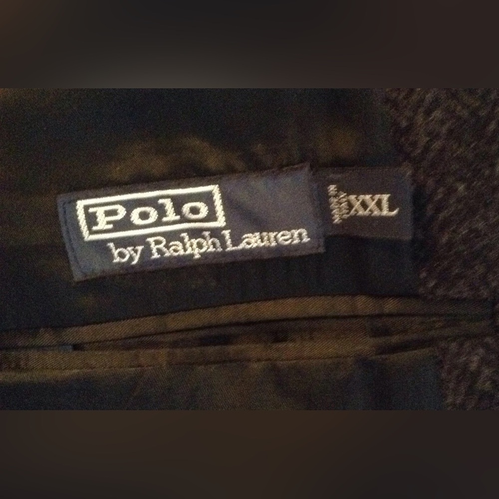 Polo by Ralph Lauren Charcoal Herringbone Blazer with Emblem - Picture 3 of 4